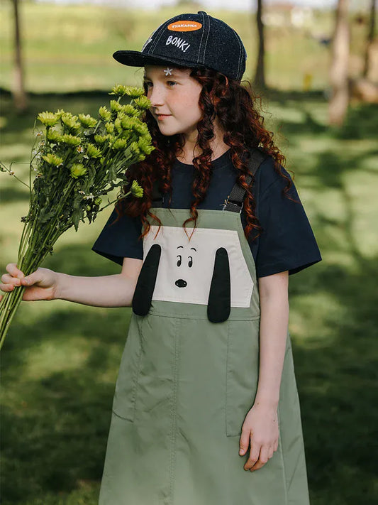 ノースリーブワンピース TYAKASHA KIDS x PEANUTS サスペンダーオーバーオールスカート【mh0010077】