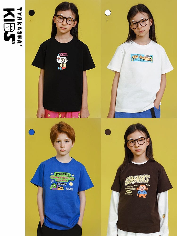 プリントルーズ半袖Tシャツ(黒・白)フロントグラフィック入り