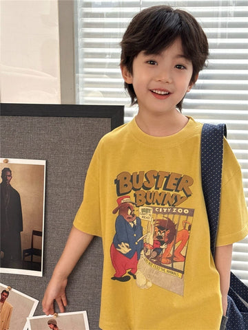 Vintage Bunny Tee アニマルプリント 半袖Tシャツ【mh0012974】 Yellow / 100cm snidols 半袖Tシャツ