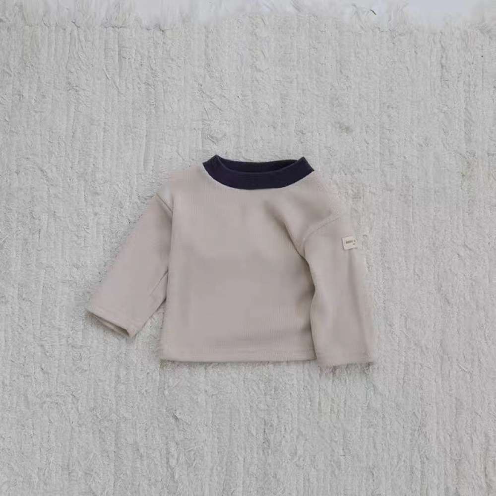 長袖Tシャツ Apricot / 73cm 長袖Tシャツ | 無地シンプル | ドロップショルダートップス【mh0011479】