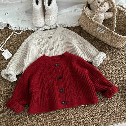 カーディガン・パーカー キッズカーディガン トグルボタン長袖ニットカーディガンジャケット【mh0007917】