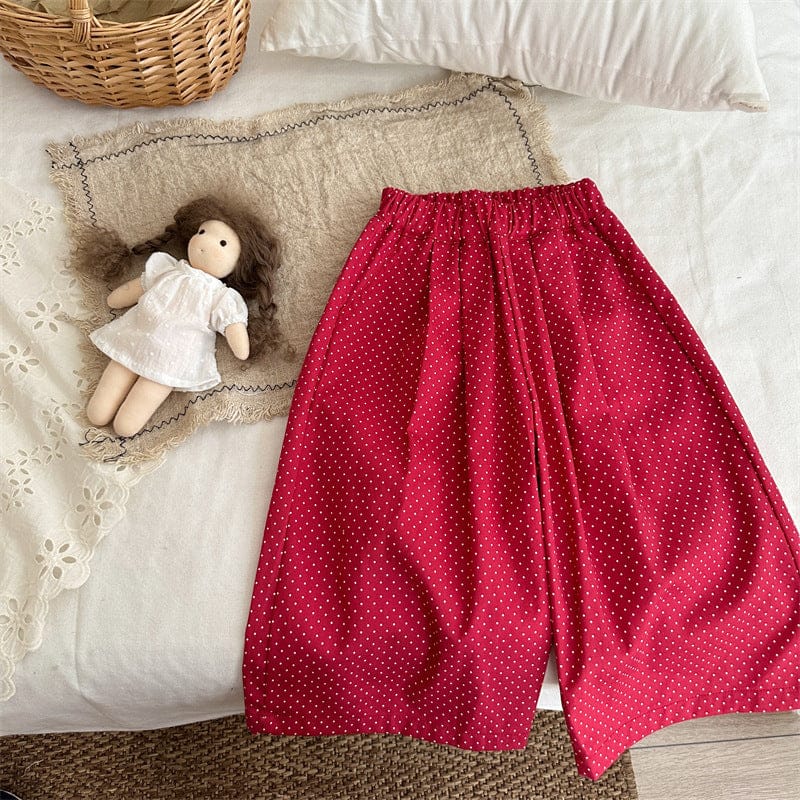 ロングパンツ・スウェットパンツ ドットプリントタックワイドパンツ【mh0011253】