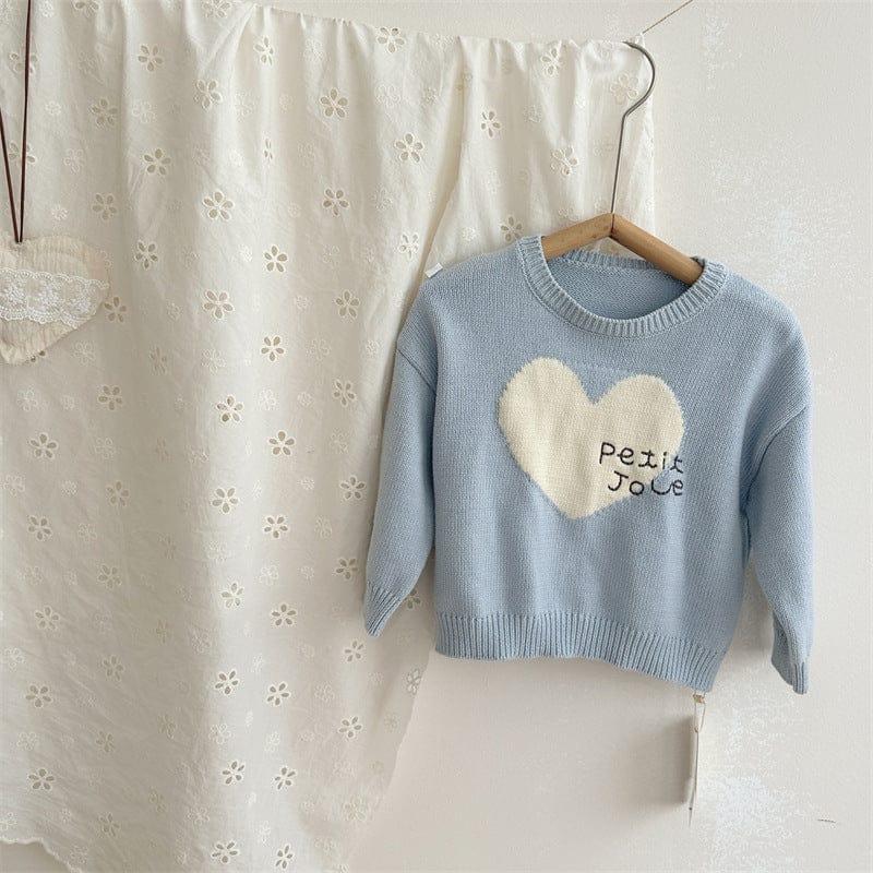 ニット・セーター ビッグハート刺繍クルーネックニット【mh0011265】