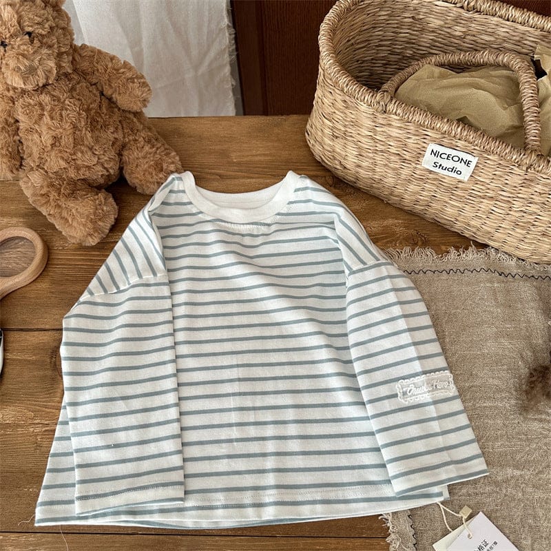 長袖Tシャツ シンプルボーダー長袖Tシャツ【mh0011262】