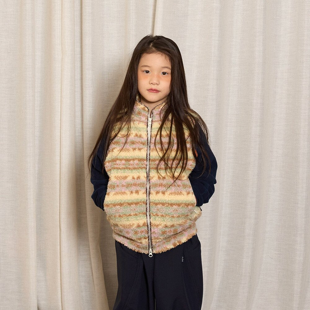 ベスト Beige / 110cm yummy&rocky | Imitation Lamb Wool Warm Vest ボアスタンドカラーベスト【mh0020099】