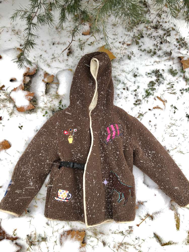 ショートコート・ジャケット・ジャンパー Brown / 110cm yummy&rocky | Thinsulate Patch Embroidery Alpaca Coat 刺繍入り アルパカ風 中綿コート【mh0020044】
