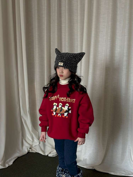 トレーナー・フーディ yummy&rocky | 3D Penguin Luminous Plush Hoodie ペンギン 蓄光プリント 裏起毛 スウェット【mh0020060】