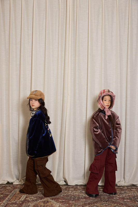 ロングパンツ・スウェットパンツ yummy&rocky | Thickened Brushed Denim Cargo Pants 裏起毛デニムカーゴベルボトム【mh0020094】