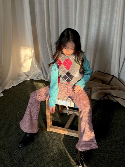 ロングパンツ・スウェットパンツ yummy&rocky | Two-Color Yarn-Dyed Brushed Bootcut Pants 杢調起毛 ストレッチ ブーツカットパンツ【mh0020062】