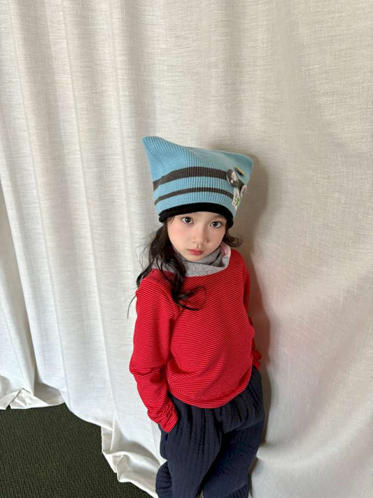 長袖Tシャツ yummy&rocky | Antibacterial Striped Soft Base Layer 抗菌 防寒 ストライプ インナー トップス【mh0020057】