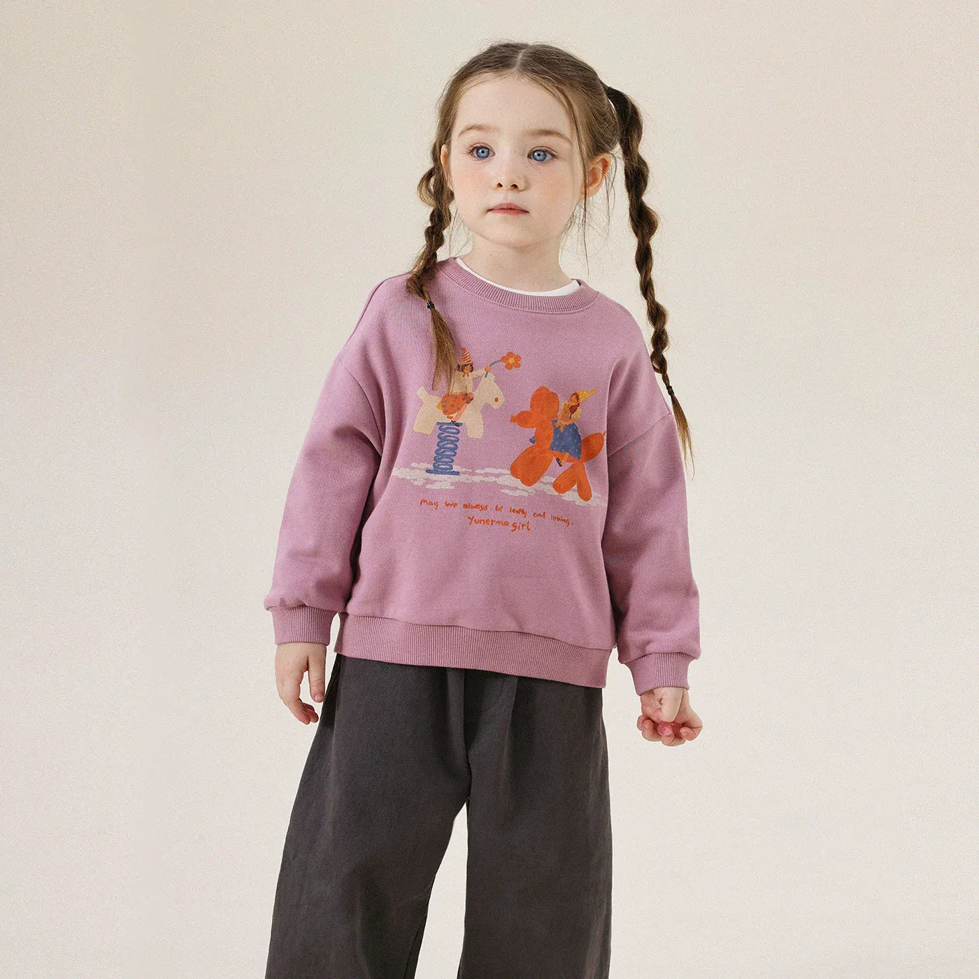 トレーナー・フーディ Light Purple / 80cm アニマルプリント長袖スウェットトレーナー【mh0011297】