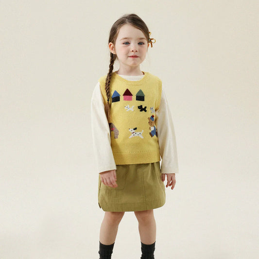 ベスト ベアくまアップリケニットベスト【mh0011288】