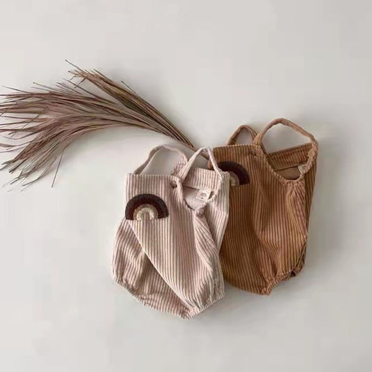 -ベビー コーデュロイ レインボー ロンパース - mamahalo shop - ノースリーブロンパース - べビー服 - 子供服 - 男の子 - 女の子