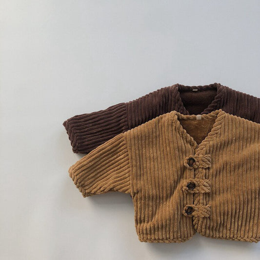 -キッズ コーデュロイ 裏フリース ジャケット コート アウター【mh0000264】 - mamahalo shop - ショートコート・ジャケット・ジャンパー - べビー服 - 子供服 - 男の子 - 女の子