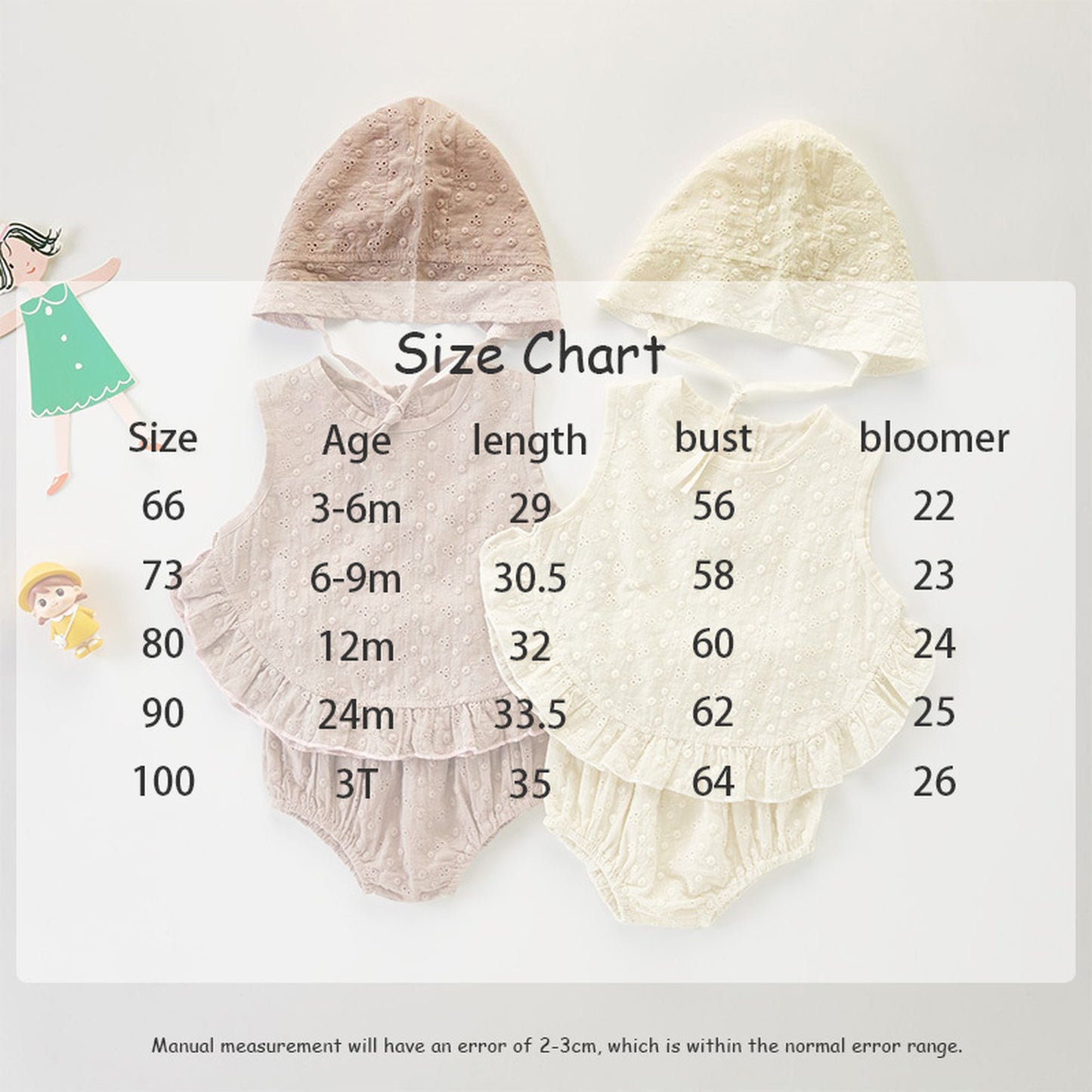 -ベビー セットアップ ノースリーブ ブラウス ブルマ パンツ ボンネット 帽子 - mamahalo shop - ノースリーブセットアップ - べビー服 - 子供服 - 男の子 - 女の子