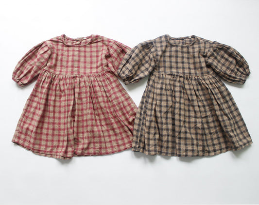 -キッズ チェック ワンピース【mh0000324】 - mamahalo shop - 長袖ワンピース - べビー服 - 子供服 - 男の子 - 女の子