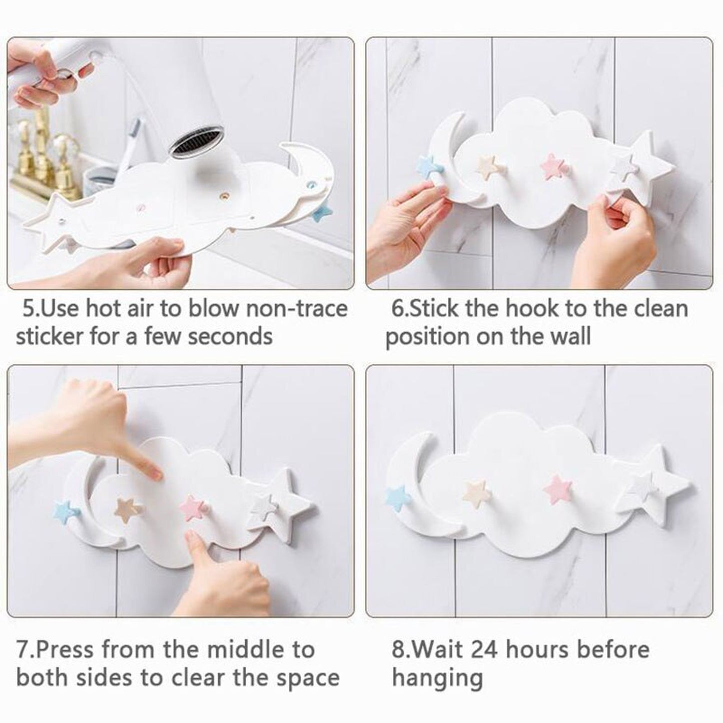 -キュートな壁掛けフック デザイン小物 クラウドウォールフック ベビーキッズルームに 雲と星と月【mh0000006】 - mamahalo shop - ベビー&キッズ家具 - べビー服 - 子供服 - 男の子 - 女の子