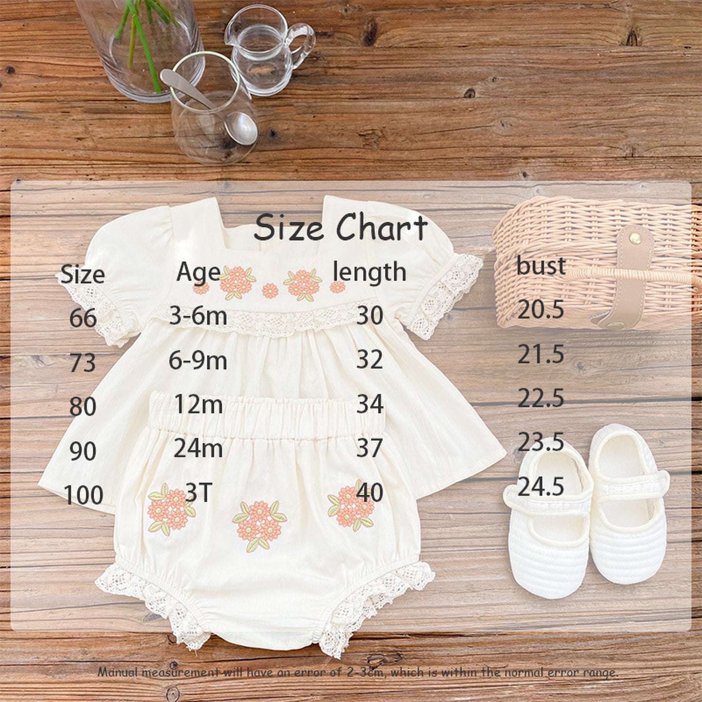 -☺︎ ベビー フラワー 刺繍 セットアップ 半袖 ブラウス ブルマ パンツ - mamahalo shop - 半袖セットアップ - べビー服 - 子供服 - 男の子 - 女の子