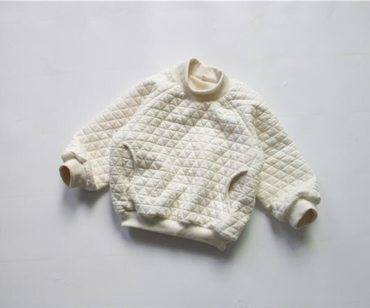 -キッズ 裏起毛 キルティング トレーナー トップス - mamahalo shop - トレーナー・フーディ - べビー服 - 子供服 - 男の子 - 女の子