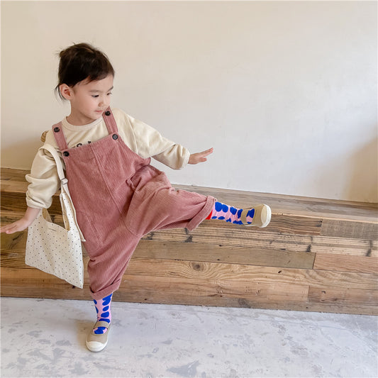 -キッズ コーデュロイ オーバーオール サロペット パンツ【mh0000399】 - mamahalo shop - オーバーオール - べビー服 - 子供服 - 男の子 - 女の子