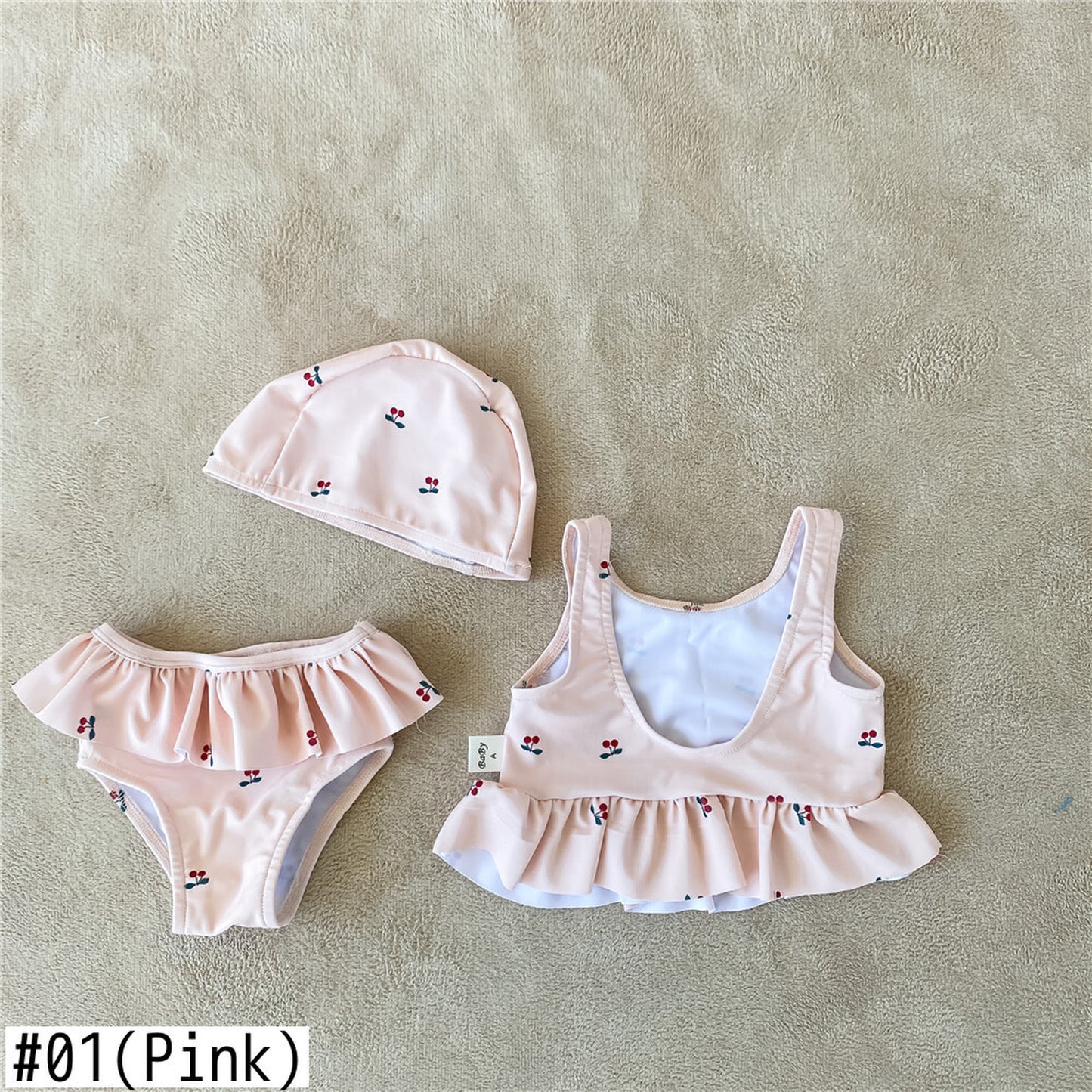 -ベビー チェリー ビキニ 水着 帽子セット【mh0000504】 - mamahalo shop - ベビー用水着 - べビー服 - 子供服 - 男の子 - 女の子