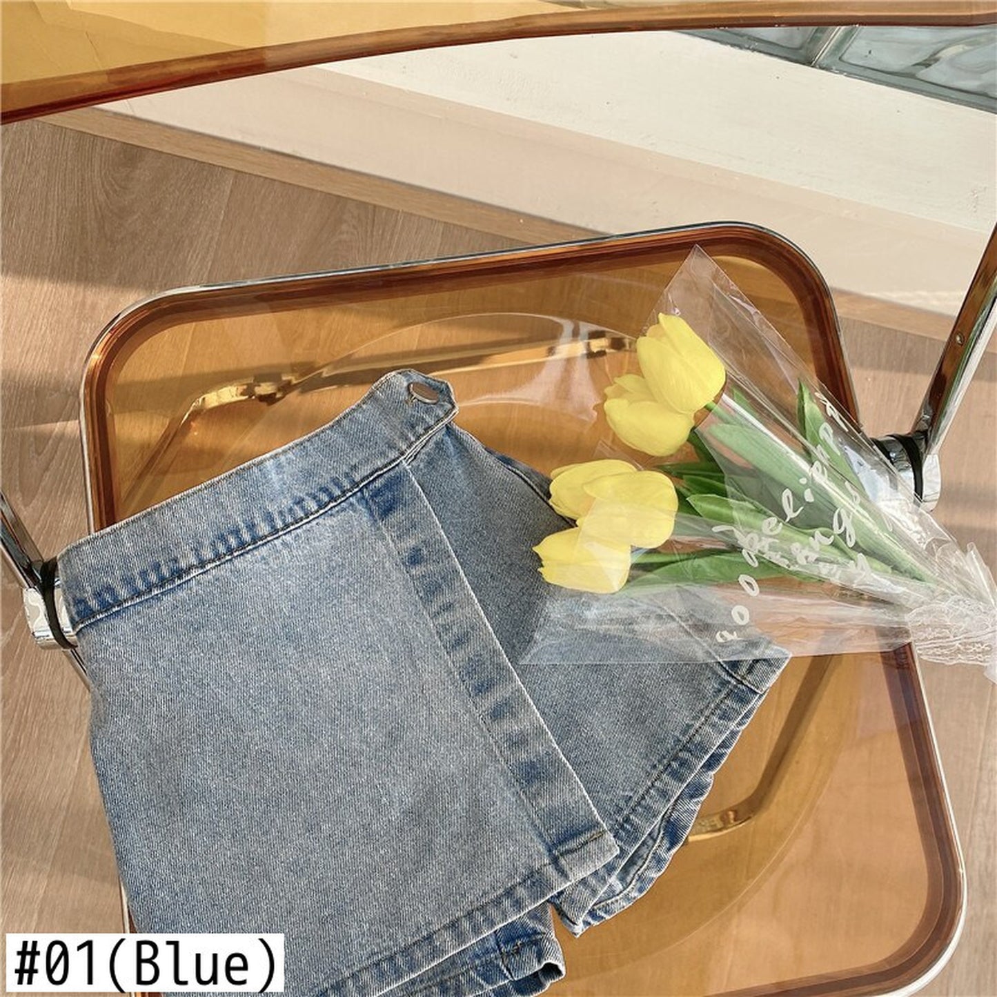 -キッズ ラップ デニム パンツ - mamahalo shop - ハーフパンツ・ショートパンツ - べビー服 - 子供服 - 男の子 - 女の子