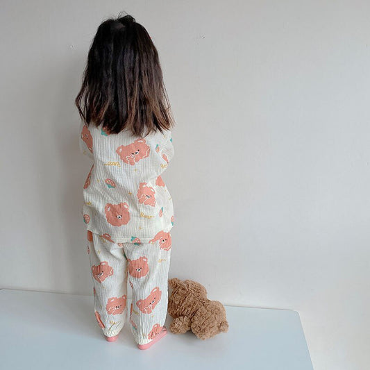 -キッズ くま ベア 長袖 パジャマ セット - mamahalo shop - 長袖パジャマ - べビー服 - 子供服 - 男の子 - 女の子