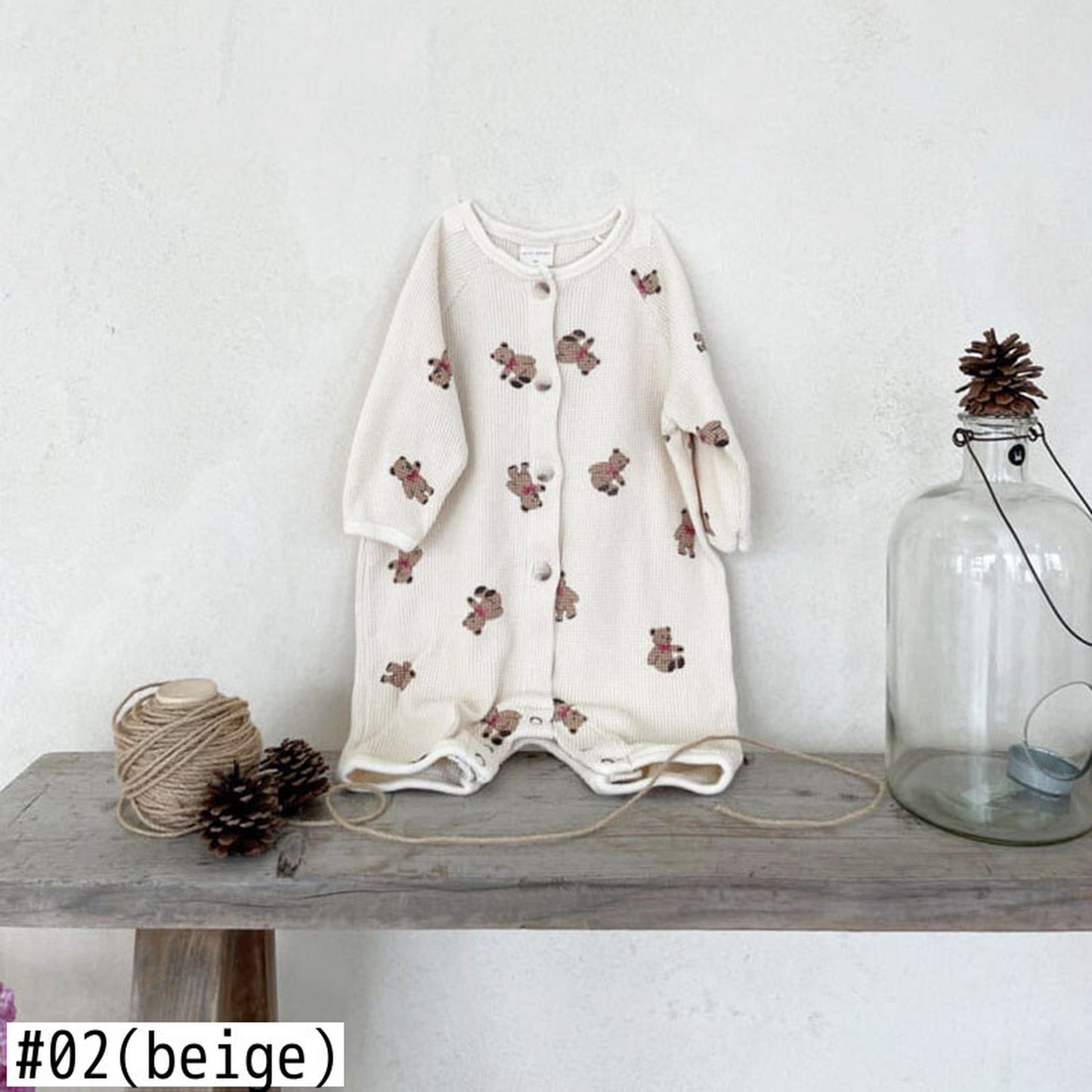 -ベビー くま ベア ロンパース ジャンプスーツ - mamahalo shop - 長袖ロンパース - べビー服 - 子供服 - 男の子 - 女の子