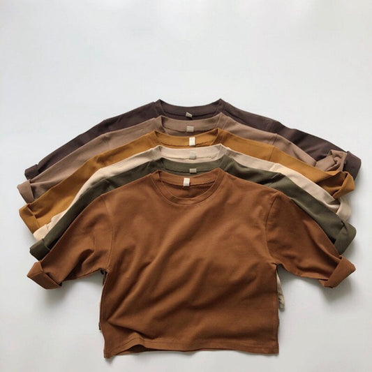 -キッズ ルーズ 長袖 Tシャツ トップス - mamahalo shop - 長袖Tシャツ - べビー服 - 子供服 - 男の子 - 女の子