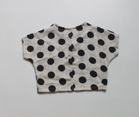 -キッズトップス みずたまドットプリント ルーズ シャツ Tシャツ - mamahalo shop - 半袖Tシャツ - べビー服 - 子供服 - 男の子 - 女の子