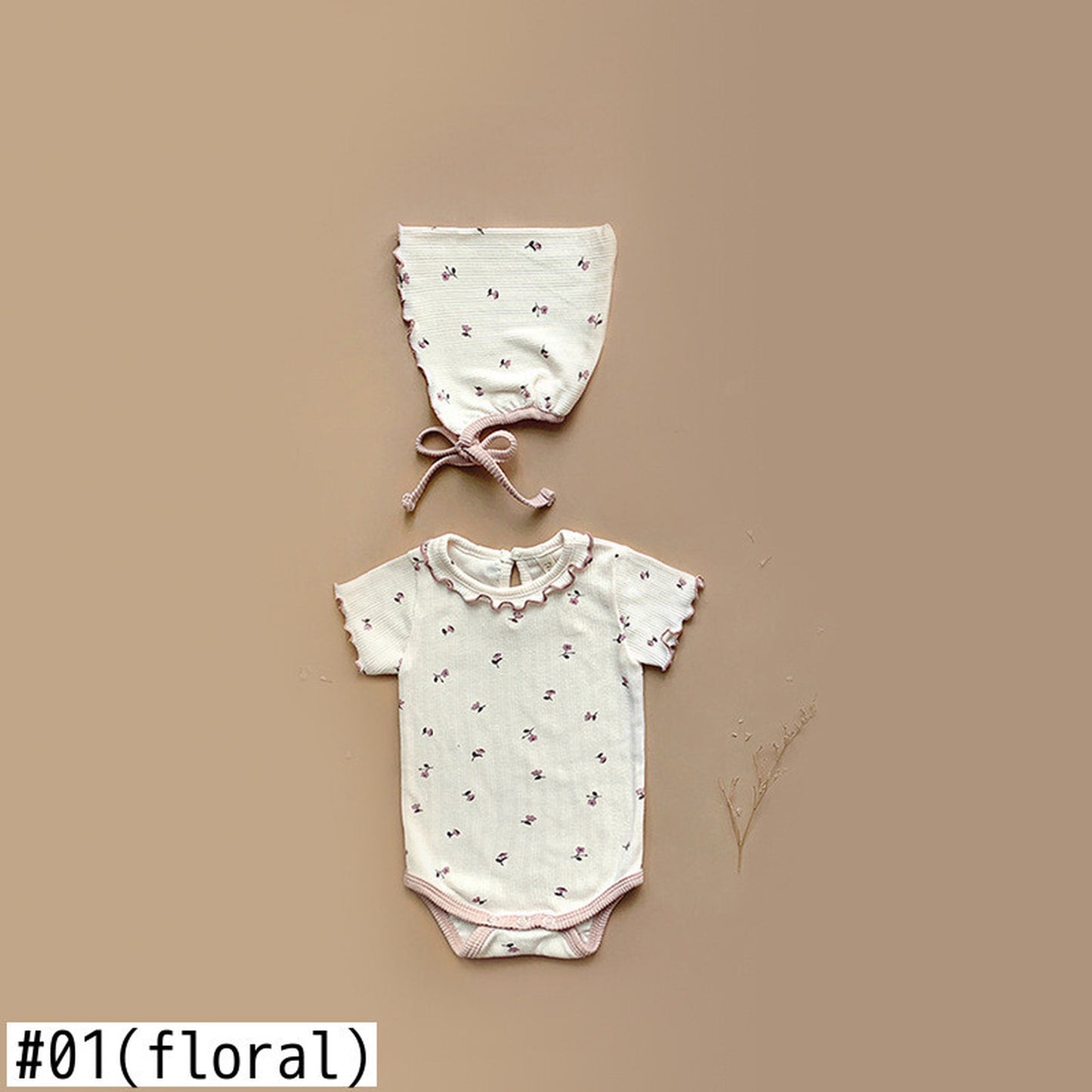 -ベビー フラワー ロンパース 帽子 セット【mh0000559】 - mamahalo shop - 半袖ロンパース - べビー服 - 子供服 - 男の子 - 女の子