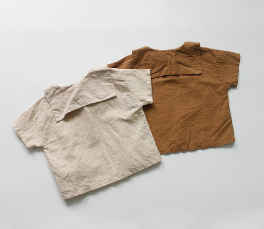 -キッズ セーラーカラー トップス 長袖ブラウス - mamahalo shop - 半袖シャツ・ブラウス - べビー服 - 子供服 - 男の子 - 女の子