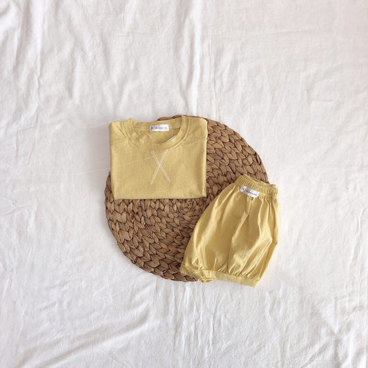 -ベビー 半袖 ルーズ Tシャツ ショーツ セット【mh0000464】 - mamahalo shop - 半袖セットアップ - べビー服 - 子供服 - 男の子 - 女の子