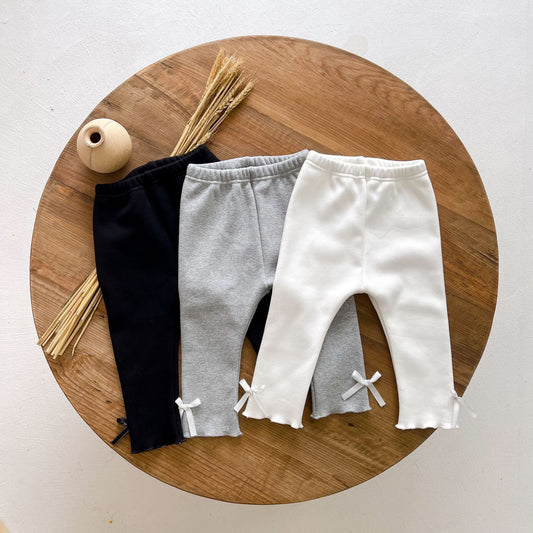 -ベビー リボン 裏起毛 レギンス パンツ【mh0000256】 - mamahalo shop - レギンスパンツ - べビー服 - 子供服 - 男の子 - 女の子