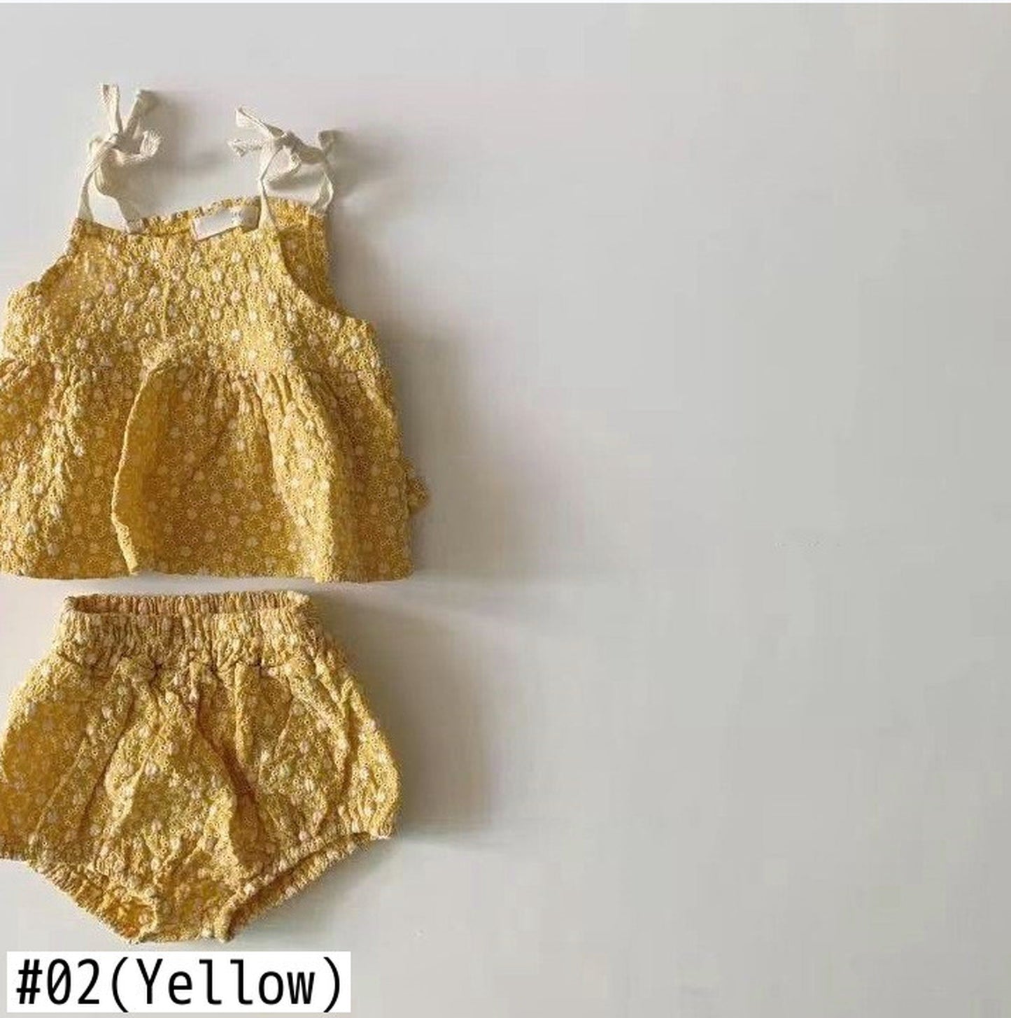 -ベビー セットアップ キャミソール + ブルマ フラワー レース 刺繍 - mamahalo shop - ノースリーブセットアップ - べビー服 - 子供服 - 男の子 - 女の子