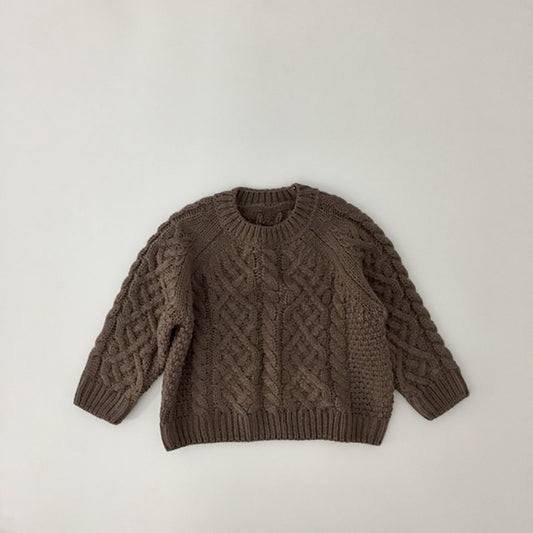 -キッズ ケーブル編み ニット セーター - mamahalo shop - ニット・セーター - べビー服 - 子供服 - 男の子 - 女の子