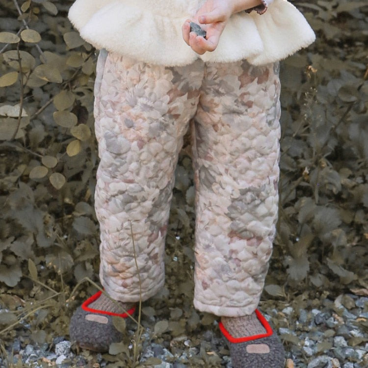 -キッズ キルティング フラワー パンツ 暖パン - mamahalo shop - ロングパンツ・スウェットパンツ - べビー服 - 子供服 - 男の子 - 女の子