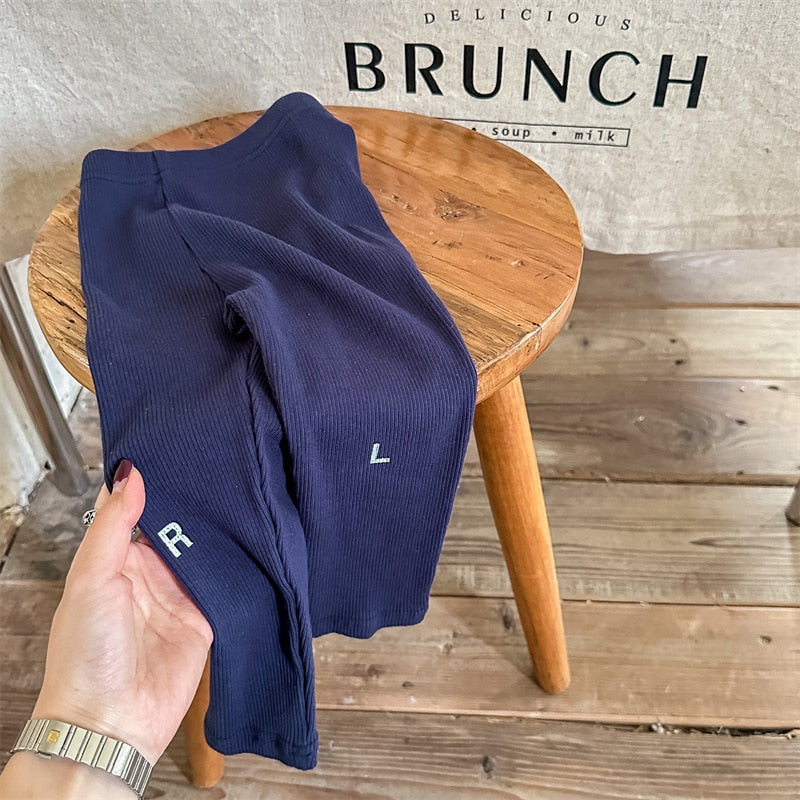 -キッズ RL ロゴ リブ レギンス パンツ 4687B - mamahalo shop - レギンスパンツ - べビー服 - 子供服 - 男の子 - 女の子