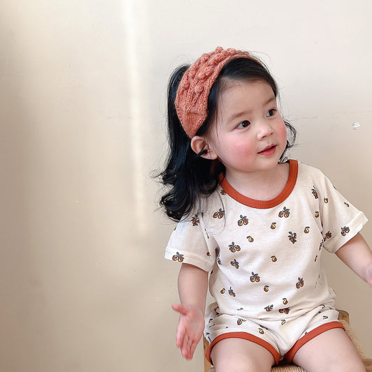 -キッズ 半袖 プリント セットアップ パジャマ Tシャツ ショートパンツ フラワー 恐竜 ダイナソー くま ベア - mamahalo shop - 半袖パジャマ - べビー服 - 子供服 - 男の子 - 女の子