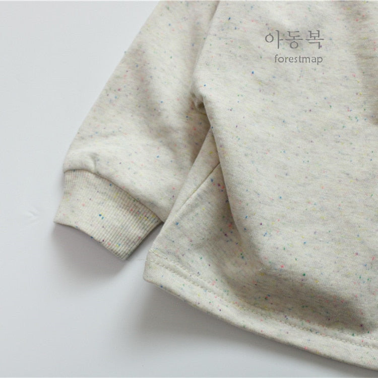 -キッズ シンプル カラーネップ 長袖 スウェットシャツ Tシャツ トップス - mamahalo shop - 長袖Tシャツ - べビー服 - 子供服 - 男の子 - 女の子