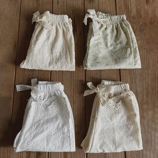 -キッズ フラワー レース 花柄 ルーズ ロングパンツ - mamahalo shop - ロングパンツ・スウェットパンツ - べビー服 - 子供服 - 男の子 - 女の子