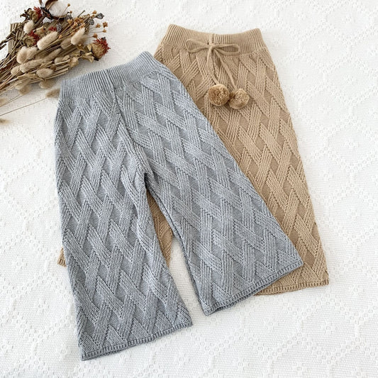 -キッズ ニット ワイドレッグパンツ フレアパンツ - mamahalo shop - ロングパンツ・スウェットパンツ - べビー服 - 子供服 - 男の子 - 女の子