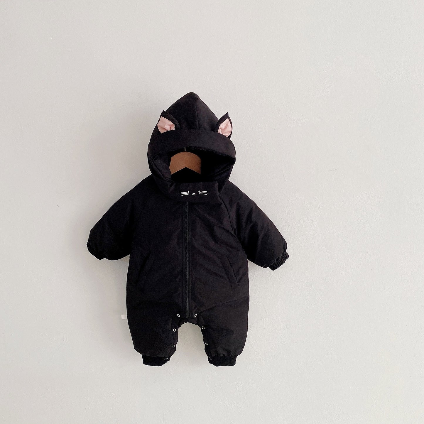 -ベビー くま ねこ 耳付き フーディ アウター ジャンプスーツ 防寒 アウター - mamahalo shop - アウタージャンプスーツ - べビー服 - 子供服 - 男の子 - 女の子