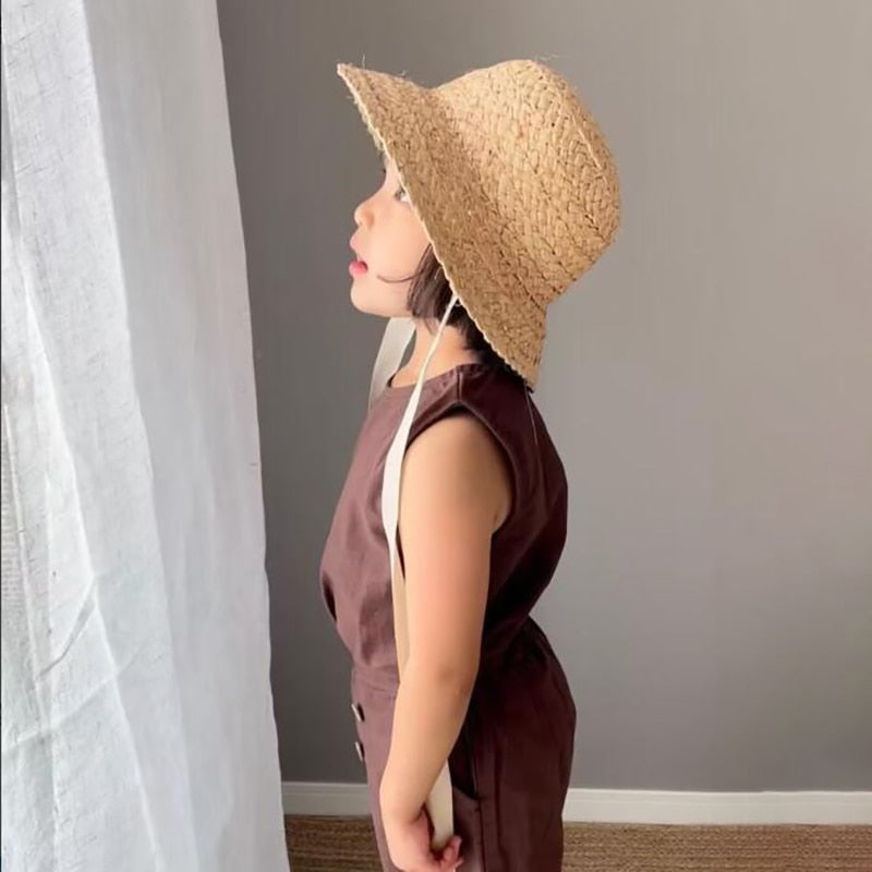 -キッズ セットアップ ノースリーブ タンクトップ トップス ワイド ルーズ ロングパンツ リゾートスタイル【mh0001736】 - mamahalo shop - ノースリーブセットアップ - べビー服 - 子供服 - 男の子 - 女の子