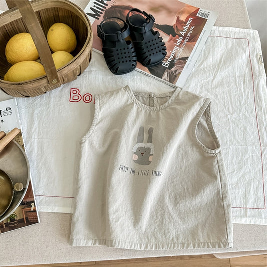 -キッズ うさぎ バニー ノースリーブ シャツ トップス - mamahalo shop - タンクトップ・キャミソール・ノースリーブトップス - べビー服 - 子供服 - 男の子 - 女の子