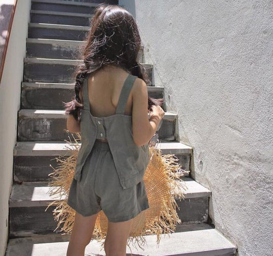 -キッズ キャミソール ノースリーブ ビスチェ バックスリット トップス【mh0000841】 - mamahalo shop - タンクトップ・キャミソール・ノースリーブトップス - べビー服 - 子供服 - 男の子 - 女の子