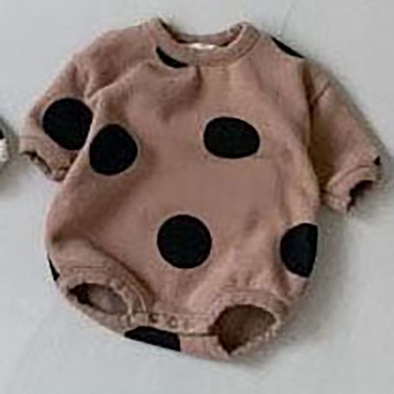 -ベビー みずたま ポルカドット 長袖 ロンパース【mh0000952】 - mamahalo shop - 長袖ロンパース - べビー服 - 子供服 - 男の子 - 女の子