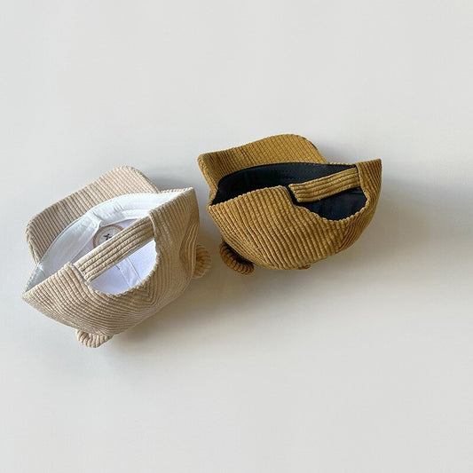 -☺︎ ベビー コーデュロイ くま ベア 刺繍 くま耳 キャップ 帽子 - mamahalo shop - ベビー用帽子 - べビー服 - 子供服 - 男の子 - 女の子