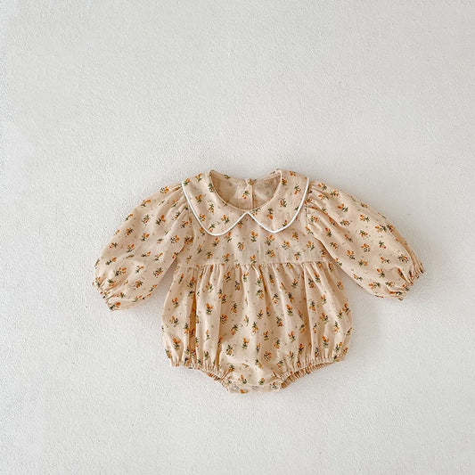 -ベビー フラワー 長袖 ロンパース【mh0001473】 - mamahalo shop - 長袖ロンパース - べビー服 - 子供服 - 男の子 - 女の子