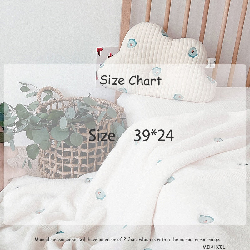 -ベビー くま ベア 刺繍 雲の形 枕 ピロー - mamahalo shop - ベビー寝具 - べビー服 - 子供服 - 男の子 - 女の子